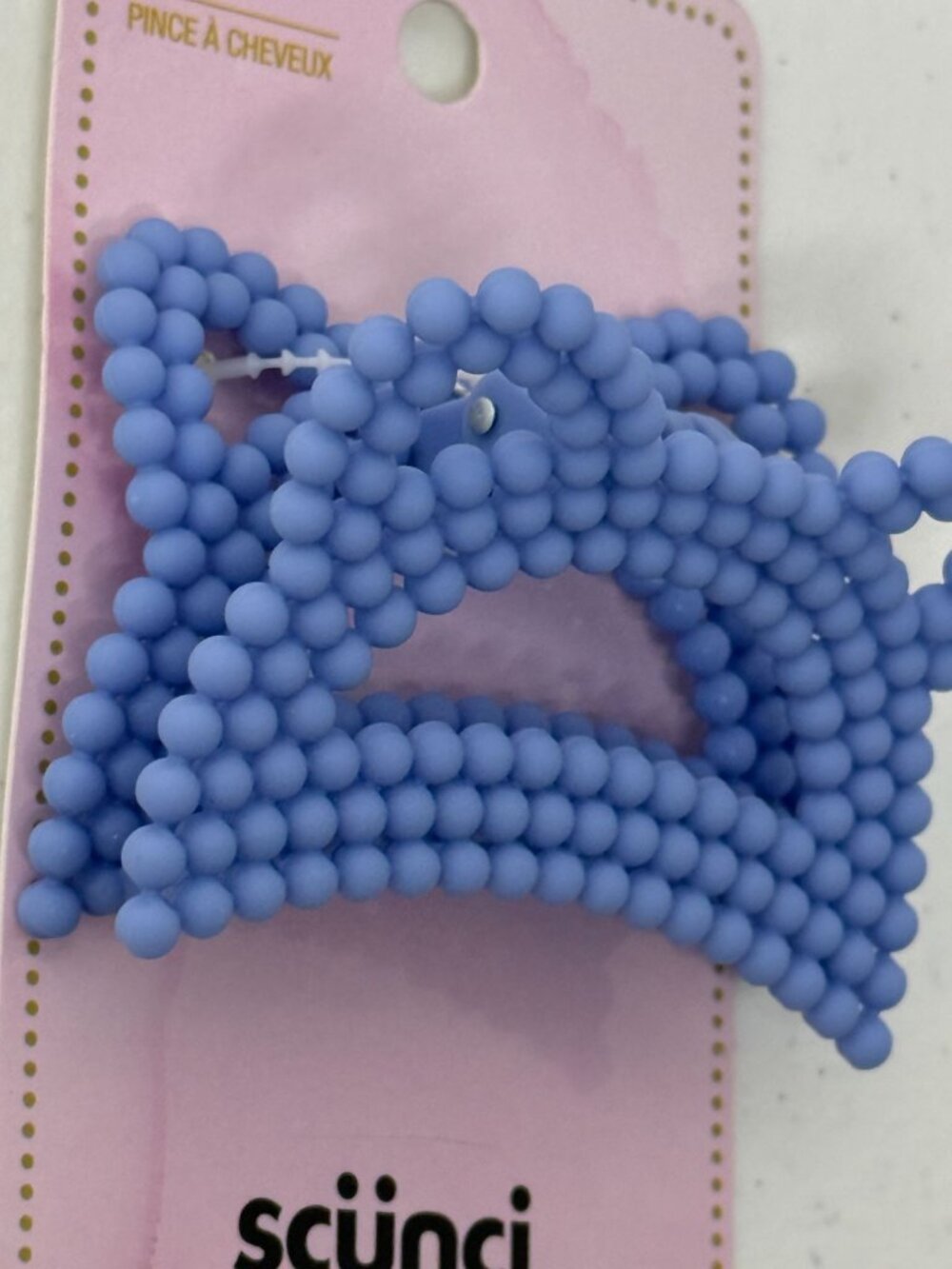 Scunci Blue Bubble Claw Hair Clip Large Matte Beaded New - Picture 4 of 6